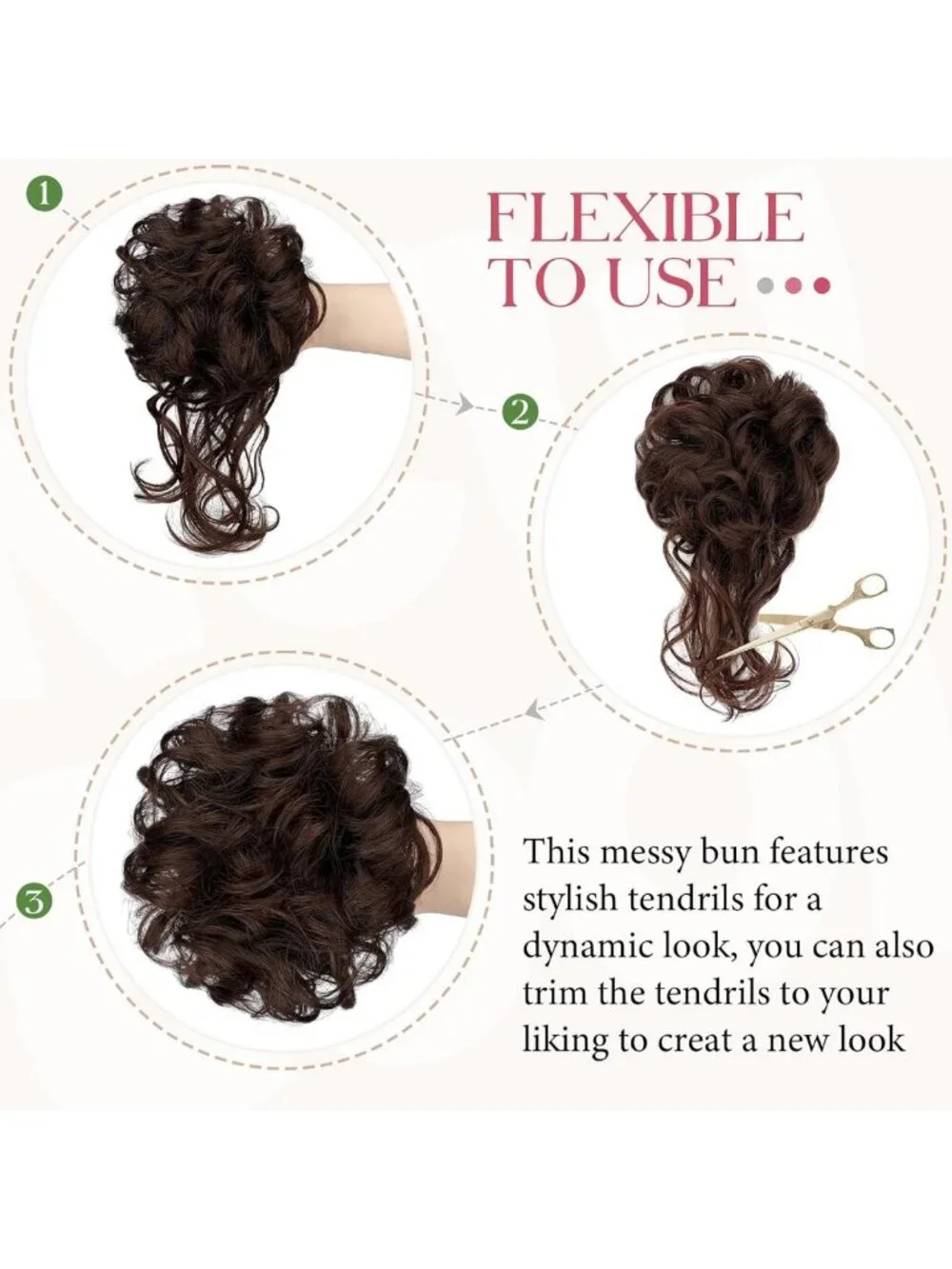 2PCS Messy Bun Hair Extensions - Stylish Ponytail Pieces for Effortless Updos